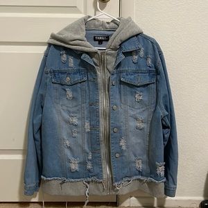 THRILL plus size denim jacket